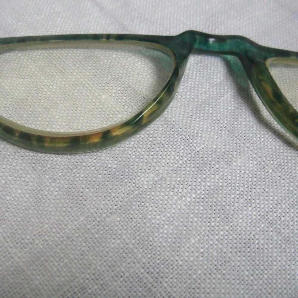 Vintage Ashley Stewart Green Tortoiseshell Half-frame Readers Eyewear